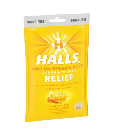 Halls Relief Honey Lemon Sugar Free Cough Drops 25 Drops (Pack of 2) HONEY LEMON 25 Count (Pack of 2) - Buy Online on GoSupps.com