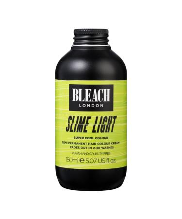 BLEACH LONDON Slime Light Semi-Permanent Hair Colour Cream - Electric Green Vegan Cruelty Free Vibrant Temporary Dye 150 ml
