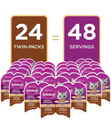 WHISKAS Perfect Portions Wet Cat Food Pat - Turkey - 75g (24 Pack) Pat Turkey 1 count (Pack of 24) - Buy Online on GoSupps.com