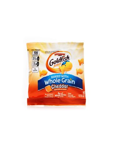 Pepperidge Farm Goldfish Whole Grain 100 Calorie Snack Crackers, Cheddar, .75 Ounce, Pack of 100