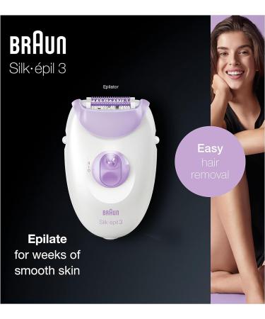 Braun Silk- pil 3 Epilator for Long-Lasting Hair Removal 20 Tweezer System Smartlight Technology UK 2 Pin Plug 3-170 White/Purple - Buy Online on GoSupps.com