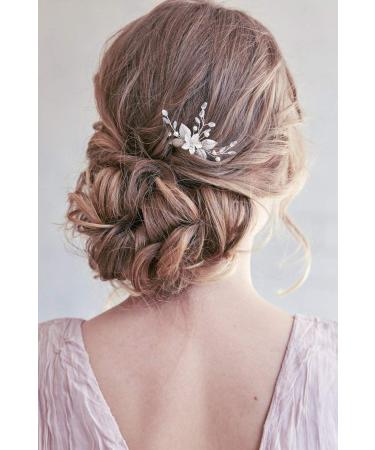 Unicra Silver Wedding Flower Hairpins - Bridal Headpiece Accessories (Pack of 3) for Elegant Brides - Shop Now! - Buy Online on GoSupps.com