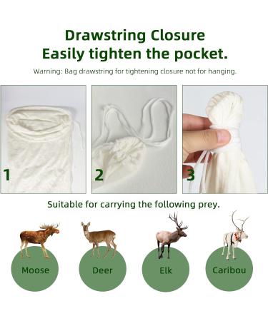 Gociean Elk Hunting Meat Bags - 5-Pack 48/60 inch Heavy Duty Quarter Bags - Reusable & Breathable with Reflective Strip - for Elk, Caribou, Deer, Moose, Antelope, Duck - Buy Online on GoSupps.com