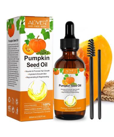 P-beauty organic pumpkin seed oil |Cold -pressed & vegan |Hair growth eyelash beard nails & skin |Natural care oil |Vitamins |Omega fatty acids |60ml