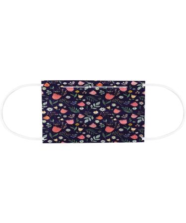 10PC Disposable Face_Masks Flower Print 3 Ply Breathable Face_Cover Flower Women Fashion Face Covering Protections Multicolor-2 As shown - Buy Online on GoSupps.com