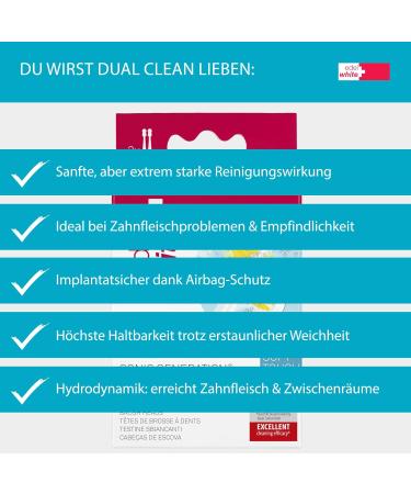 Edel White Dual Clean Ultrasoft Airbag Brush Heads | Refill Pack for Noble+White Sound Toothbrushes - 2 Pieces - Buy Online on GoSupps.com