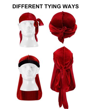 12-Piece Multicolored Velvet Durag Caps for 360 Wave Men Women - Buy Online on GoSupps.com