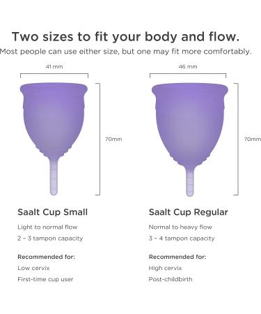 Saalt Soft Menstrual Cup | Best Sensitive Reusable Period Cup | 12-Hour Wear | Small Mountain Iris | Eco-Friendly Tampon & Pad Alternative - Buy Online on GoSupps.com