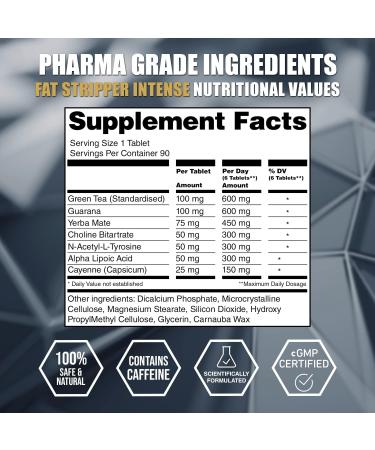 LA MUSCLE Fat Stripper Intense - Premium Thermogenic Fat Burner for Fast Weight Loss - 1 Month Supply - Appetite Suppressant & Energy Booster - Keto Vegan Diet - 90 Pills - Buy Online on GoSupps.com