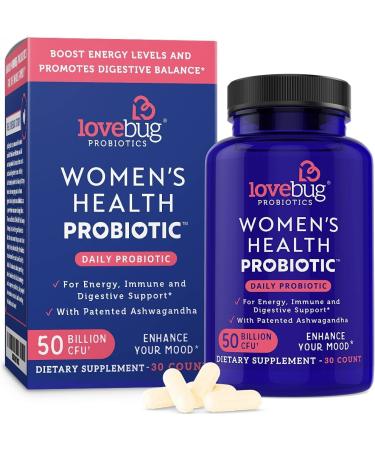 LoveBug Probiotics Women's Health Probiotic Daily Probiotic 50 Billion CFU 30 Count