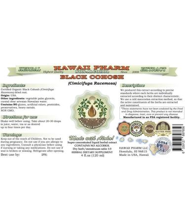 Organic Black Cohosh Alcohol-Free Liquid Extract - 2 oz Glycerite Herbal Supplement - Buy Online on GoSupps.com