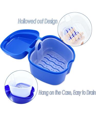 Hrasy Denture Bath Case Set - 2 Piece Soaking Container & Brushes for Effective Tooth Cleaning | International Shipping Available - Buy Online on GoSupps.com