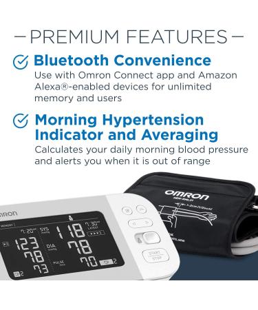 OMRON Platinum Blood Pressure Monitor - Upper Arm Cuff, Bluetooth, Stores 200 Readings, Free 6-month Premium Mobile App Trial | For Two Users - Buy Online on GoSupps.com