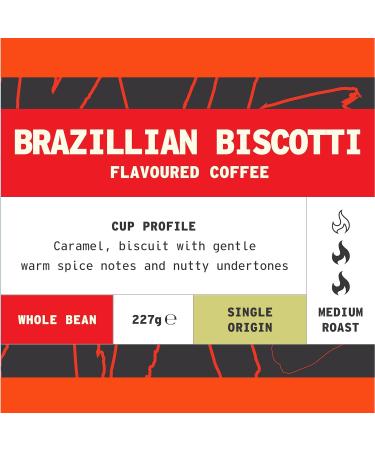 Coffee Beans 227g Bag Whole Bean Coffee Brazilian Biscotti Flavoured Coffee Beans Caramel Nuts & Spice Notes Arabica Medium Roast Fresh Coffee Single Origin (We Are Coffee Co) Biscotti 227 g (Pack of 1) - Buy Online on GoSupps.com