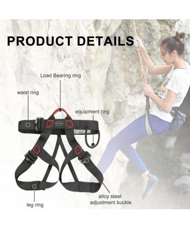 Tazzor Climbing Straps | Durable Half Body Climbing Belt for Men | Fire Rescue & Mountaineering Fall Protection | 800kg Load Capacity (Black) - Buy Online on GoSupps.com