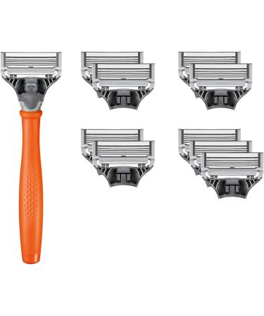 Harry's Men's Wet Razor Set Orange Handle & 10 Replacement Blades Premium Shaving for Men - Buy Online on GoSupps.com