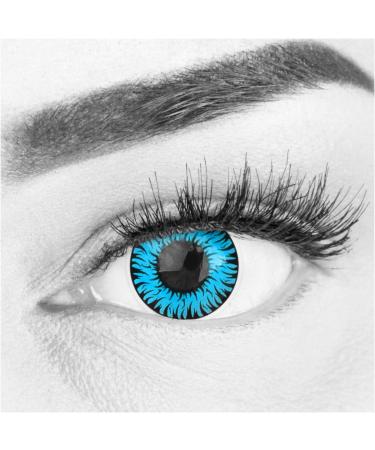 Buy Colored Blue Contact Lenses | Anime Werewolf Blue Circle Lenses | No Prescription | Opaque Intense Colors | Free Lens Case | Perfect for Halloween & Carnival - Heroes Of Cosplay - Buy Online on GoSupps.com