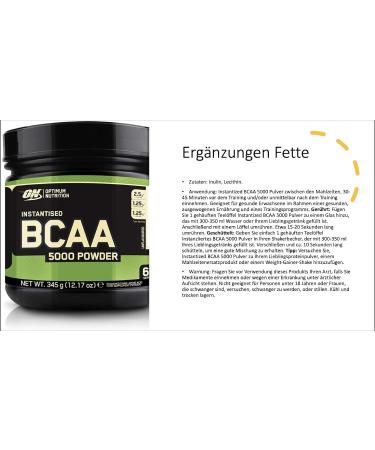 Optimum Nutrition Instantized BCAA 5000mg Powder  Unflavored  Keto Friendly  60 Servings - Buy Online on GoSupps.com