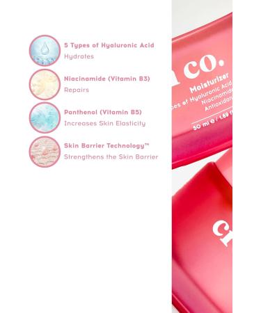 cream co. 50ml Moisturiser Face Cream for Women & Men All Skin Types Hyaluronic Acid Niacinamide (Vitamin B3) Evens Out Skin Tone Revitalizes Brightens Hydrates Vegan Face Cream - Buy Online on GoSupps.com