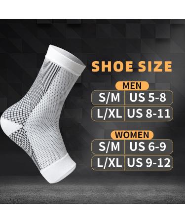 2 Pairs Neuropathy Socks for Women & Men | Toeless Compression Ankle Brace for Plantar Fasciitis Relief | Soothe Socks for Neuropathy Pain (L/XL White - Buy Online on GoSupps.com