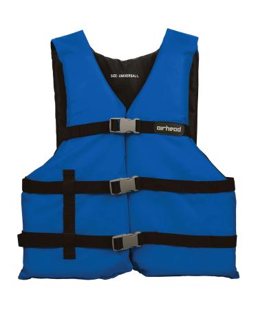 AIRHEAD General All Purpose Life Jacket, US Coast Guard Approved Type III Life Vest, Perfect for Boating and Personal Watercraft Use Blue Adult Universal