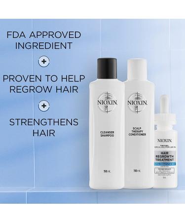 Nioxin Hair Regrowth Kit for Men - Shampoo, Conditioner, & 5% Minoxidil Treatment | 1-3 Month Supply Kit - Buy Online on GoSupps.com