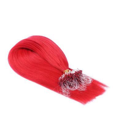 Micro -Ring/Loop Hair Extensions (#Red - 60 cm - 25 strands - 0.5g) 100% Remy real hair hair extension micro ring remy quality very easy to use - by hair -professional 25 strands - 60cm - 0.5g (total 12.5g)
