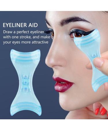 Guide Pour Eyeliner Gabarit Anti-D rapant R utilisable pour le Maquillage des Yeux | Guides D'Aide Pour Pochoirs De Maquillage Des Yeux | pour Femmes et Filles Domicile Salon Bureau Soir e Quotidien Eyeliner d flecteur bleu - Buy Online on GoSupps.com