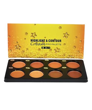 Concealer Palette 8 Long-Lasting and Smudge-Resistant Face Makeups Contour and Colour Correction Palette with Cream Coloured Concealer For Women Girls Adults Friends and Girlfriend
