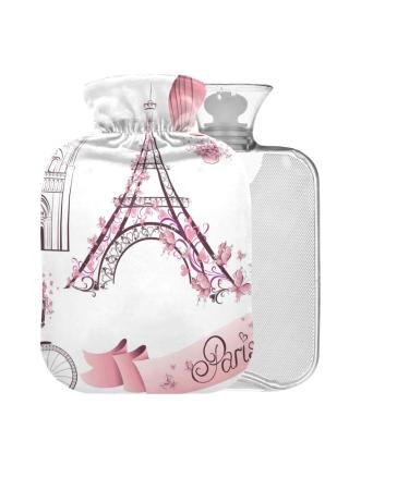 Paris Slandmarks Hot Water Bottle with Cover 1L Small Hot Water Bag for Pain Relief Bed without Hands and Feet without BAP Function