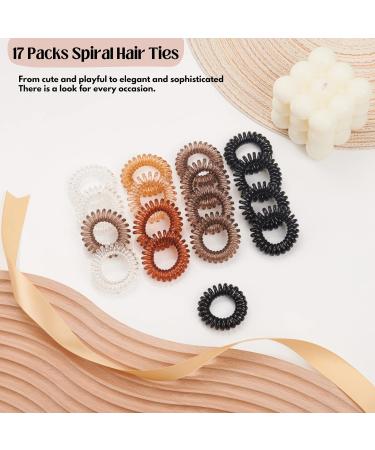 Muior 17 Pack Spiral Hair Ties - No Crease Elastic Coils for Women and Girls - Vibrant Colors - Perfect for Ponytails and Updos - Buy Online on GoSupps.com