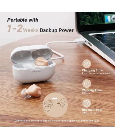 Autiphon AT216 Pro Rechargeable Hearing Aids for Seniors & Adults | 16-Channel Digital Amplifiers with Dual Microphones & Tinnitus Masking Mode - Beige (Pair) - Buy Online on GoSupps.com