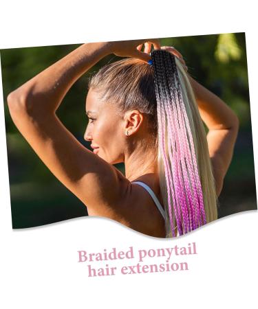 FRCOLOR Wig Ponytail Extension for Women Hair Women Hair Extensions Rainbow Hair Extension Long Braided Hairpiece Hair Extensions for Braids Women's High Temperature Wire Girl Decorate - Buy Online on GoSupps.com