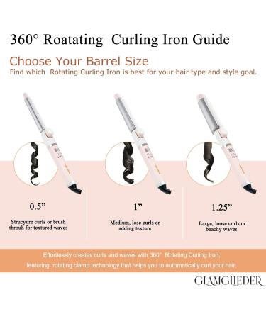 1 Inch Rotating Curling Iron - Adjustable Temps Dual Voltage Instant Heat up to 450 F Auto Shut-Off for All Hair Types - Buy Online on GoSupps.com