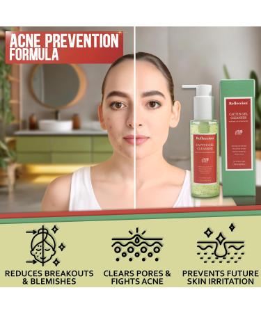 Refleccion Cactus Gel Facial Cleanser-Deeply Hydrating and Nourishing For Sensitive Skin Types-With Hydrating Prickly Pear Oil & Niacinamide-Anti Aging Formula Fights Acne-Tightens Pores. - Buy Online on GoSupps.com