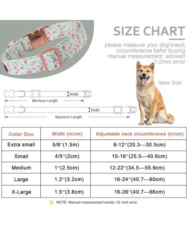 Unique Adjustable Paws Dog Collar & Leash Set | Stylish Collars for Small Medium & Large Dogs & Cats - Floral Design - Buy Online on GoSupps.com