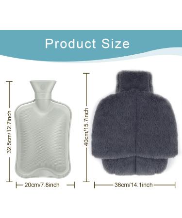 Tgkoddo Electric-Free Foot Warmer | 2L Hot Water Bottle for Cold Feet | 2-in-1 Heating Pad for Adults | Soft & Warm Grey Foot Warmer (40x36cm) - Buy Online on GoSupps.com