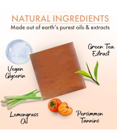 Persimmon Soap Bar Body Odor Control & Skin Brightening with Japanese Persimmon & Green Tea Extract Purifying Deodorizing Body Wash - Buy Online on GoSupps.com