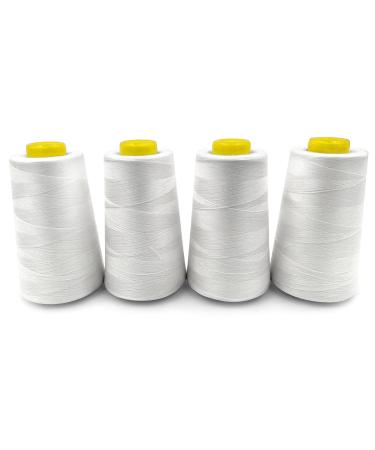 Tortoise 4 Cones of 3000 Yards Each Spool Thread for Sewing All Purpose Sewing Thread 100% Polyester Thread for Serger Overlock Quilting Sewing Machine 40S/2 White - Buy Online on GoSupps.com