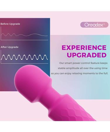 Rechargeable Personal Wand Massager - 20 Patterns, 5 Speeds - Quiet, Waterproof - Powerful & Cordless - for Back, Muscle, Neck Pain Relief - Rose Red - Buy Online on GoSupps.com