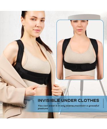 Posture Corrector for Men & Women - Breathable Back Brace for Pain Relief | Size L - Black - Buy Online on GoSupps.com