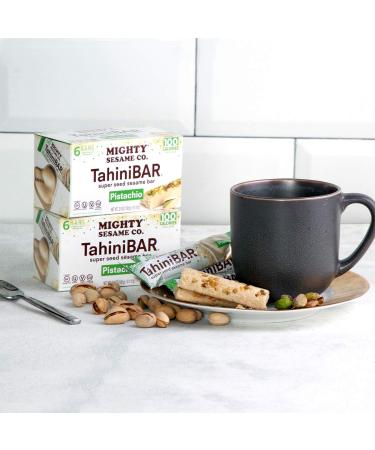 Mighty Sesame Tahini Bars with Pistachio - 2 Pack (12 Bars Total) - Healthy Snack Option - Buy Online on GoSupps.com