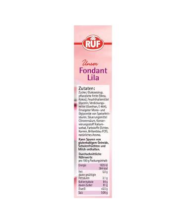 Ruf Fondant Lila - Vegan & Gluten-Free Modeling Fondant for Figures Flowers & Letters | 250g Purple Roll Fondant - No Palm Oil - Buy Online on GoSupps.com