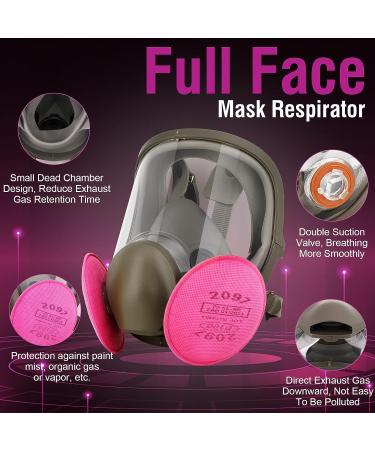 Full Face Respirator Mask - Organic Vapor Gas Mask for Painting Sanding Welding Polishing Perfect for Cutting Paint Work - Buy Online on GoSupps.com
