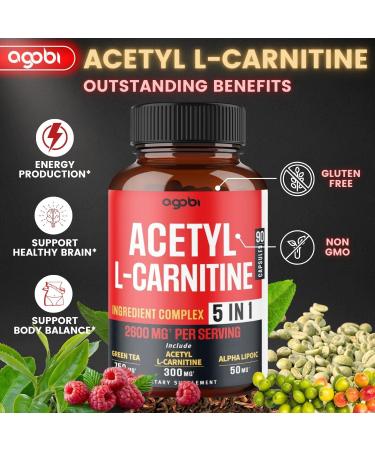 Acetyl L-Carnitine Supplement 2600mg - Brain & Memory Support - 90 Vegan Capsules - Buy Online on GoSupps.com