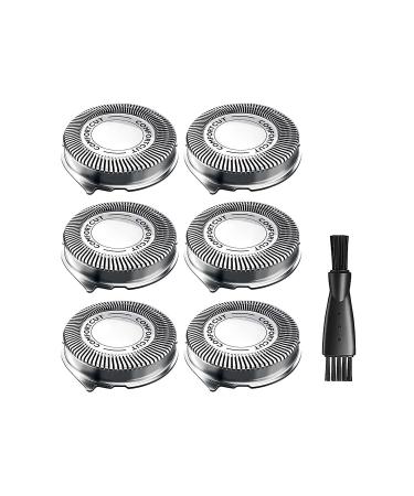 SH30 Replacement Heads for Philips Norelco Shaver Series 3000 2000 1000 and S500 S5000 Rounded compatible with S738 Click & Style SH30 ComfortCut Shaving Heads 6 Pack Silver