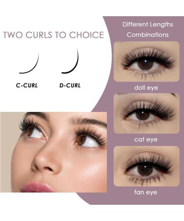 Lash Extension Kit 72 Cluster Individual Natural Lashes with Bond & Seal, Tweezers, Glue Remover | Easy DIY at Home 10-16mm C/D Curl - OP01 - Buy Online on GoSupps.com