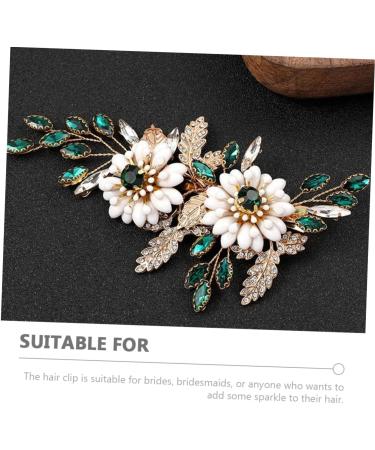 Angoily Bride Hair Clips Floral Bride Hair Comb Bun Hair Flower Comb Vintage Hair Accessories Tiara Hair Pin Hair Clips Decoration Handmade Flowers Women's The Flowers Crystal - Buy Online on GoSupps.com