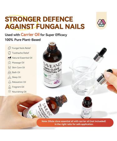 SAVILAND 100ml Clove Oil Essential Oils for Nail Fungus: Natural Nail Cuticle Oil for Nail Care Nail Moisturizing Strengthener & Growth Repair Fugal Damaged Nails Cuticle Hand Foot - Buy Online on GoSupps.com