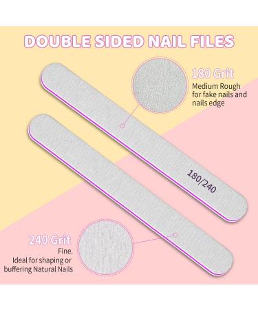 50pcs Double Sided Emery Board Nail Files 180/240 Grit Professional Medium Coarse Nail Files for Natural & False Nails - Buy Online on GoSupps.com